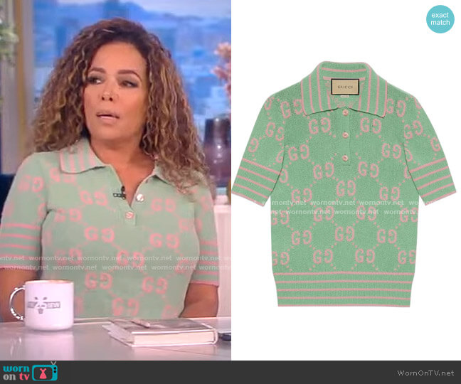 Gucci GG knit polo top worn by Sunny Hostin on The View