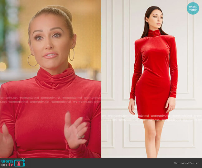 Guess Marciano velvet dress worn by Mary Fitzgerald on Selling Sunset