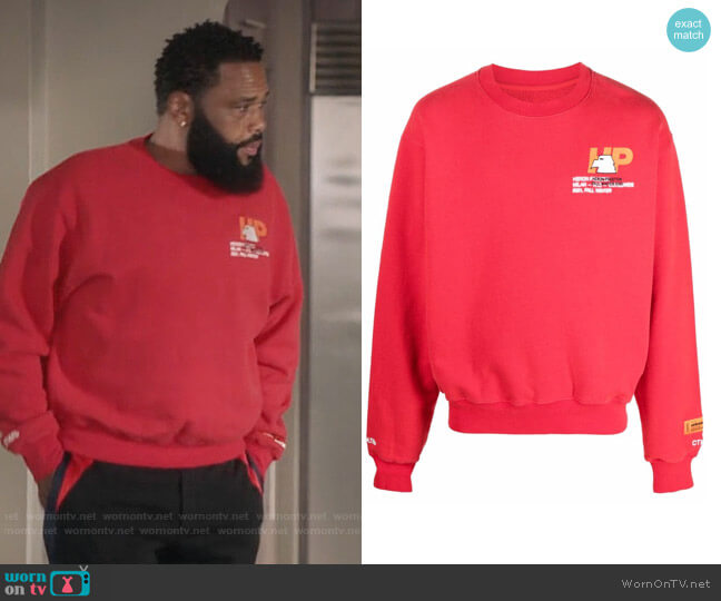 Heron Preson Logo Print Sweatshirt worn by Andre Johnson (Anthony Anderson) on Black-ish