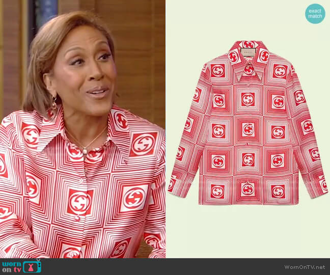 Gucci Interlocking G Check Silk Shirt
