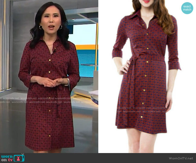Julie Brown Geo Print Dress worn by Vicky Nguyen on Today