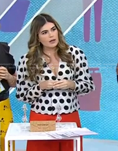 Kathy Buccio’s polka dot wrap top on Today