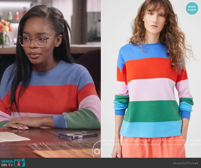 Kule The Caspia Sweatshirt worn by Diane Johnson (Marsai Martin) on Black-ish
