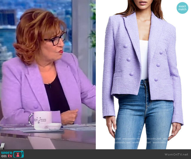 L'Agence Brooke Double Breasted Crop Cotton Blend Blazer worn by Joy Behar on The View