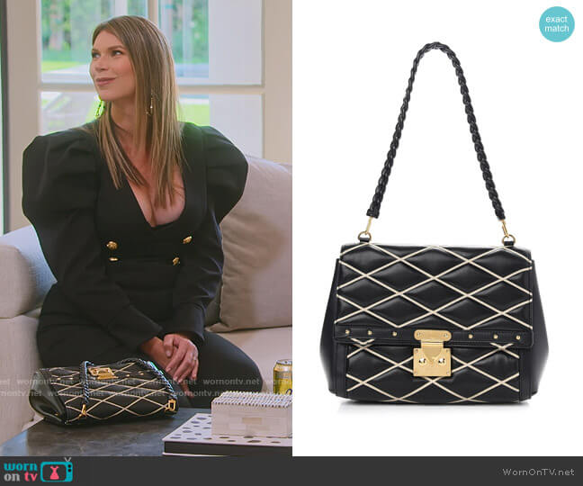 Louis Vuitton Lambskin Malletage Pochette Flap Bag worn by Maya Vander on Selling Sunset