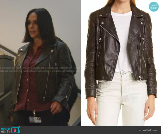 Rag & Bone Mack Leather Jacket in Dark Brown worn by Maddie Kendall (Jennifer Love Hewitt) on 9-1-1