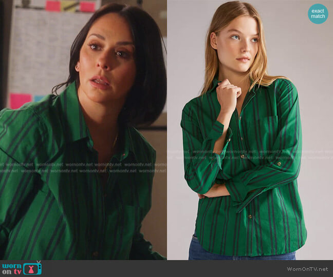 Maeve Striped Buttondown Shirt worn by Maddie Kendall (Jennifer Love Hewitt) on 9-1-1
