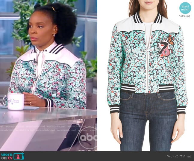 Maje Bert Floral Bomber Jacket
