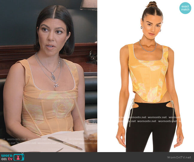Miaou Campbell Corset worn by Kourtney Kardashian (Kourtney Kardashian) on The Kardashians