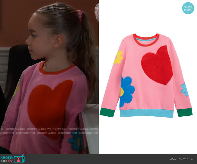 Mini Boden Applique Sweatshirt worn by Violet Finn (Jophielle Love) on General Hospital