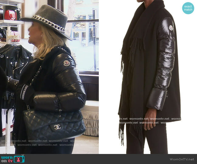 Moncler Down Sleeve Wool Cape worn by Shannon Beador on The Real Housewives of Orange County