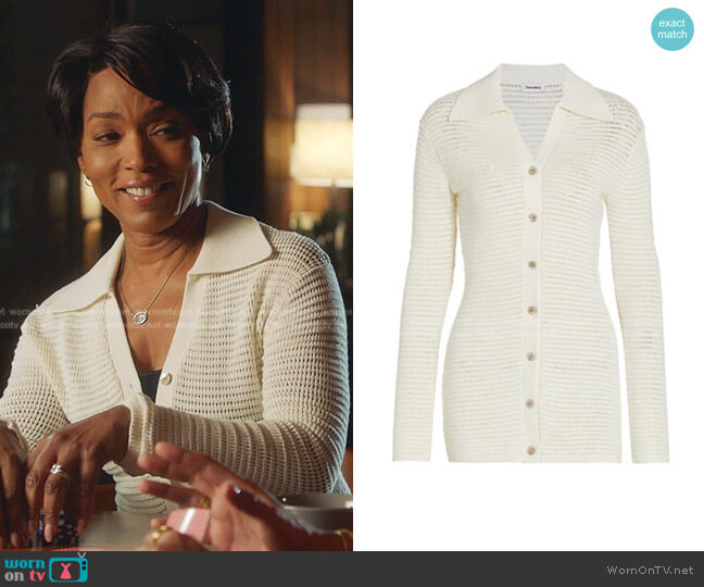 Nanushka Evelyn Openwork Top worn by Athena Grant (Angela Bassett) on 9-1-1