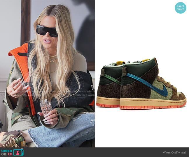 Nike X Concepts SB Dunk High Sneakers worn by Khloe Kardashian (Khloe Kardashian) on The Kardashians