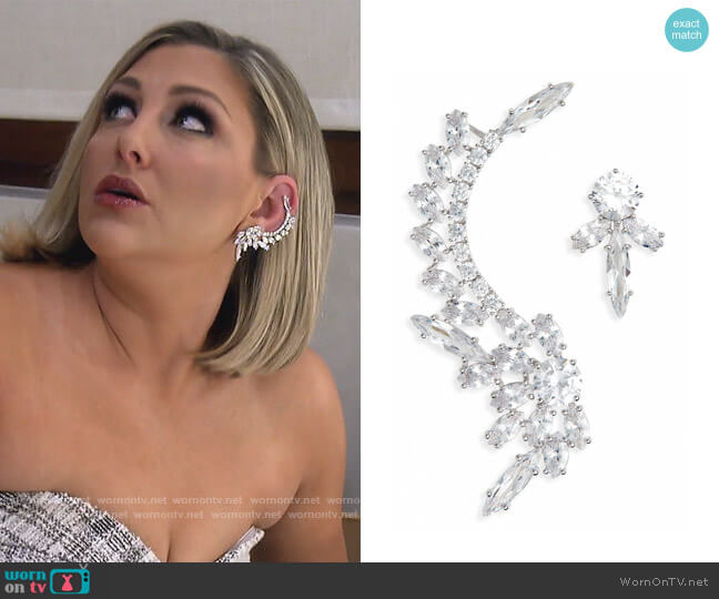 Nordstrom Mismatched Crystal Earrings worn by Gina Kirschenheiter on The Real Housewives of Orange County