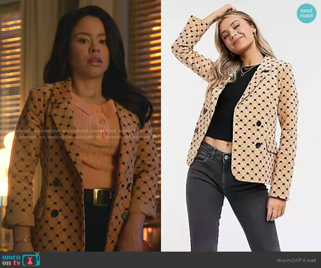 Monki Nova Blazer worn by Mariana Foster (Cierra Ramirez) on Good Trouble