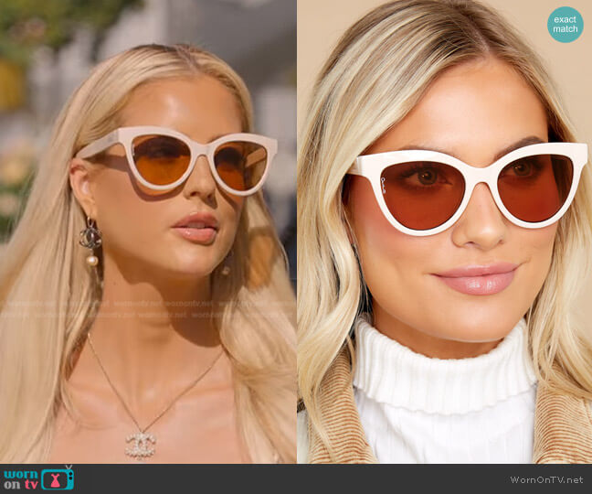 Otra Lola Nude Sunglasses worn by Emma Hernan on Selling Sunset