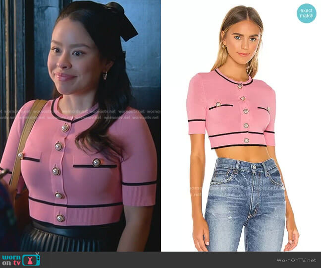 Lovers and Friends Pearl Short Sleeve Cardigan worn by Mariana Foster (Cierra Ramirez) on Good Trouble