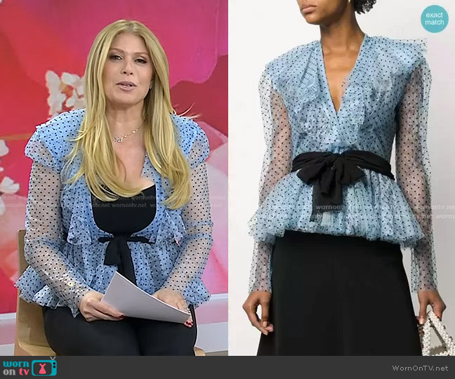 Philosophy Di Lorenzo Serafini Polka Dot Print Ruffled Blouse worn by Jill Martin on Today
