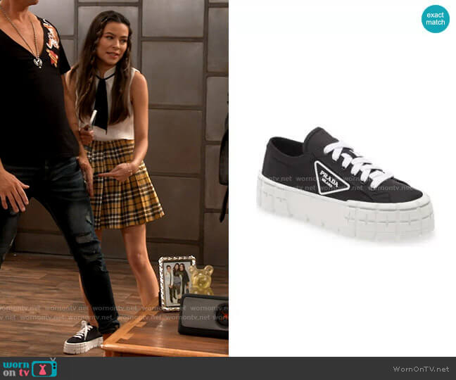 Prada Logo Lug Platform Sneaker worn by Carly Shay (Miranda Cosgrove) on iCarly