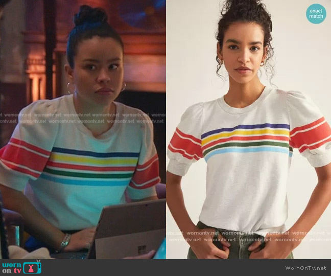 T.La Puff-Sleeved Sweatshirt worn by Mariana Foster (Cierra Ramirez) on Good Trouble