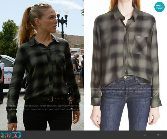 Rails Hunter Shirt in Moss Ash worn by Hailey Upton (Tracy Spiridakos) on Chicago PD