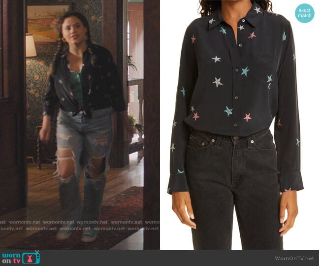 Rails Kate Star Silk Button-Up Shirt worn by Maggie Vera (Sarah Jeffery) on Charmed