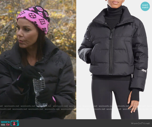 Reebok x Victoria Beckham Cropped Puffer Jacket worn by Heather Dubrow on The Real Housewives of Orange County