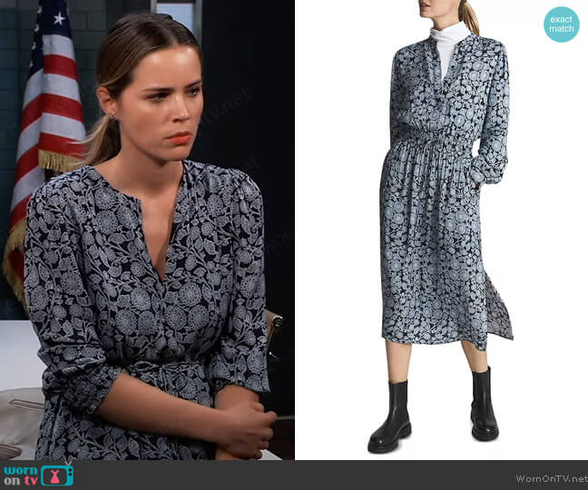 Reiss Leanna Floral Print Mini Dress worn by Sasha Gilmore (Sofia Mattsson) on General Hospital