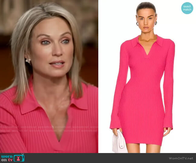 Helmut Lang Rib-Knit Minidress worn by Amy Robach on Good Morning America