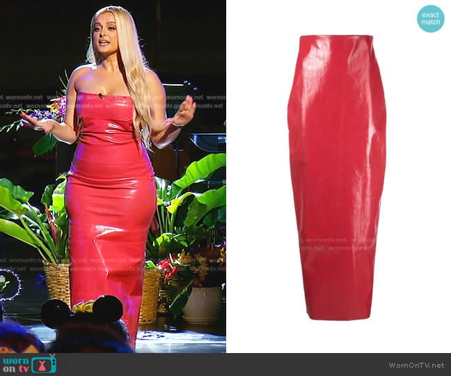 Rick Owens Al Pillar Faux Leather Skirt
