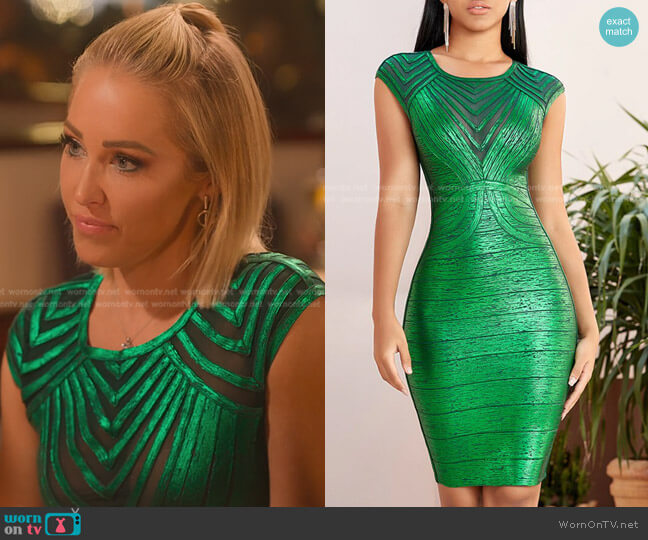 Zcrave Shantal Striped Bodycon Dress worn by Mary Fitzgerald on Selling Sunset