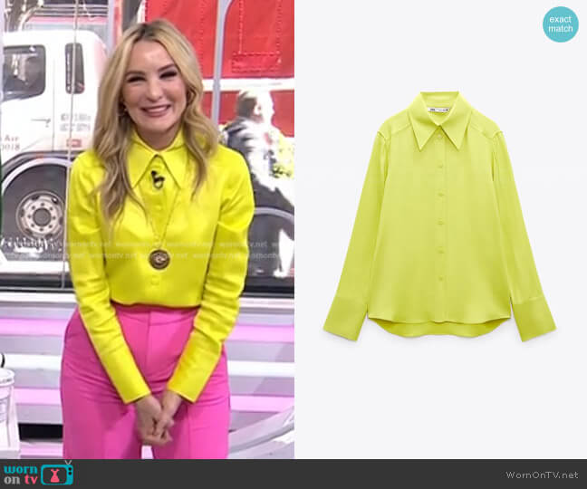 Zara Satin Effect Shirt worn by Chassie Post on Today