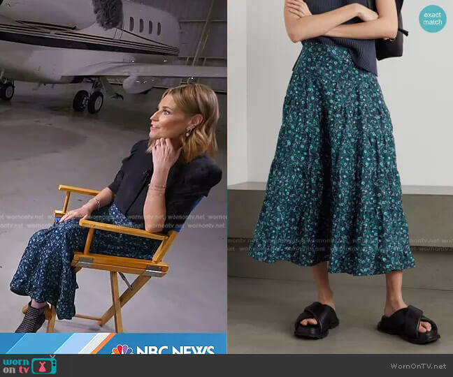 Cefinn Sawyer Midi Skirt worn by Savannah Guthrie on Today