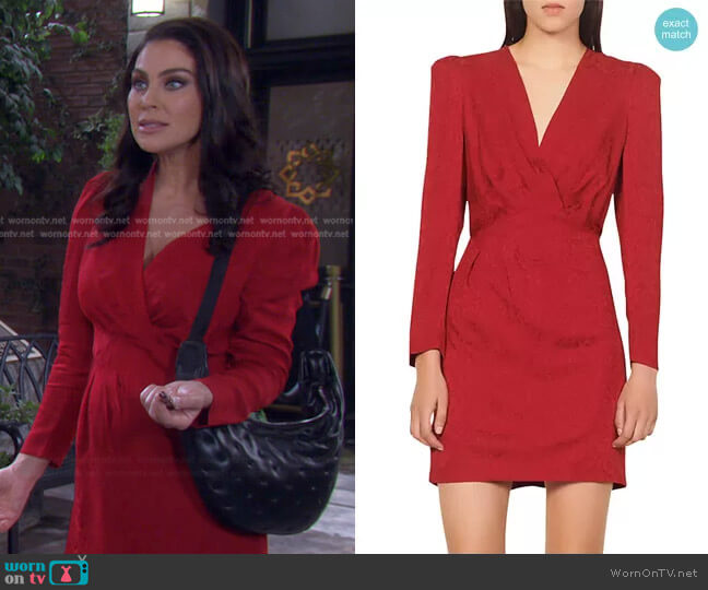 Sandro Short Python-Effect Jacquard Dress worn by Chloe Lane (Nadia Bjorlin) on Days of our Lives