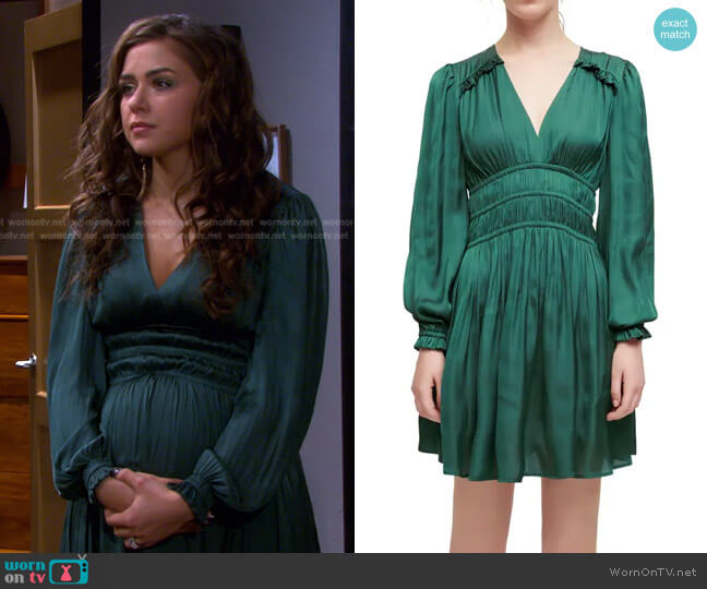 Maje Smocked Ruffled Dress worn by Ciara Brady (Victoria Konefal) on Days of our Lives