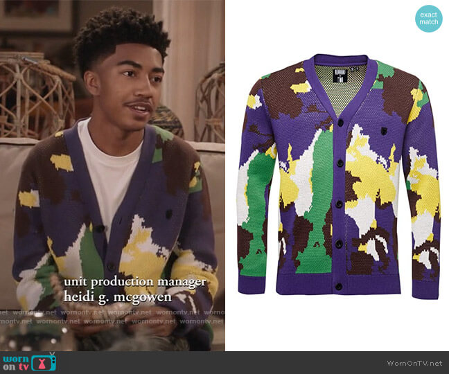 Superdry Unixex Energy Paradise Cardigan worn by Jack Johnson (Miles Brown) on Black-ish