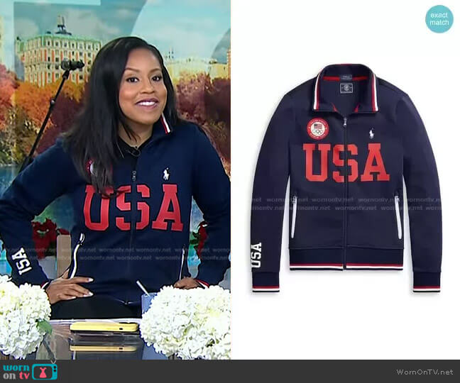 Polo Ralph Lauren x Team USA Team USA Track Jacket worn by Sheinelle Jones on Today