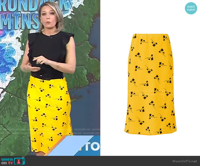 Thakoon Collective Floral Midi Skirt worn by Dylan Dreyer on Today