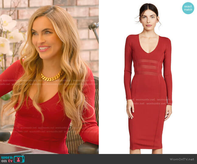 Good American The Low Down Knit Dress worn by Chrishell Stause on Selling Sunset