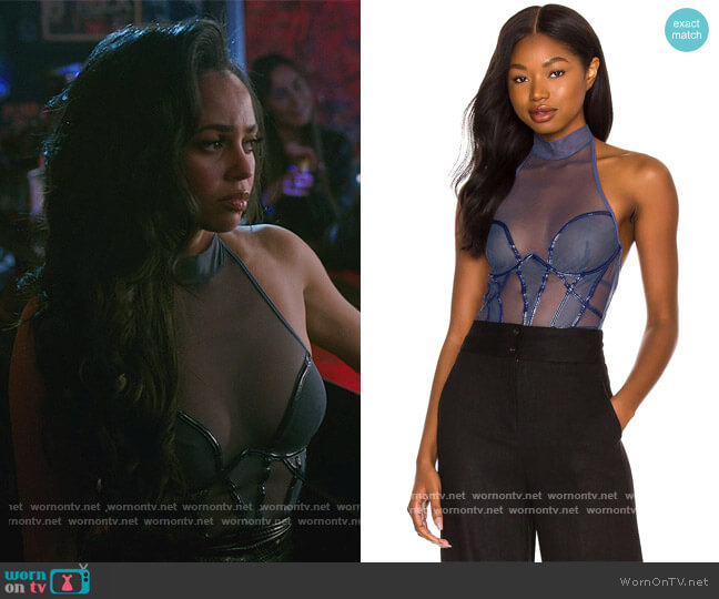 Thistle and Spire Corsica Bodysuit worn by Toni Topaz (Vanessa Morgan) on Riverdale