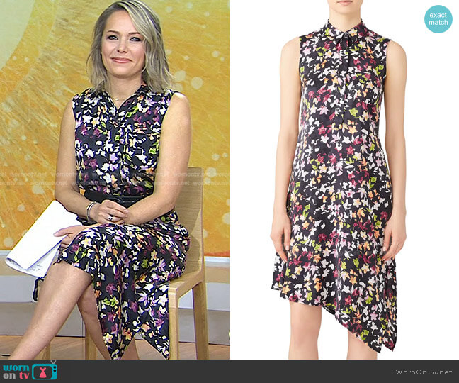 Equipment Tira Asymmetrical Hem Silk Dress worn by Dylan Dreyer on Today