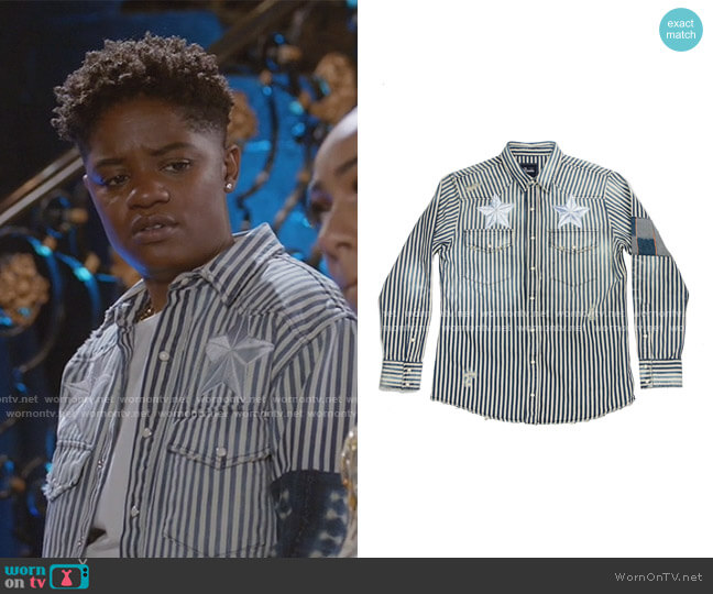 United Rivers Missouri River Western Denim Shirt worn by Tamia Cooper (Bre Z) on All American