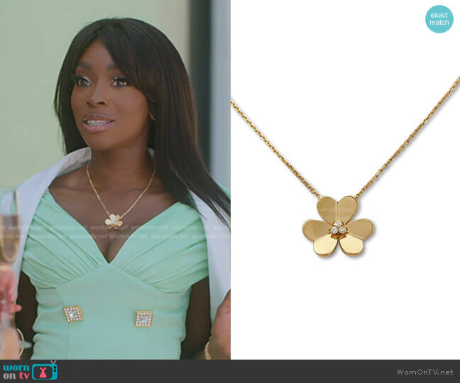 Van Cleef & Arpels Frivole pendant worn by Chelsea Lazkani on Selling Sunset
