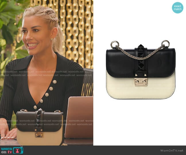 Valentino Garavani Mini Lock Bicolor Shoulder Bag worn by Heather Rae Young on Selling Sunset