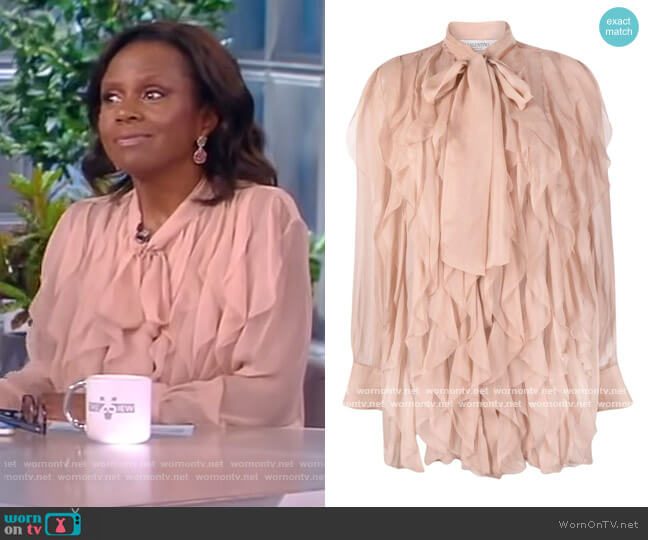 Valentino Sheer long-sleeve blouse