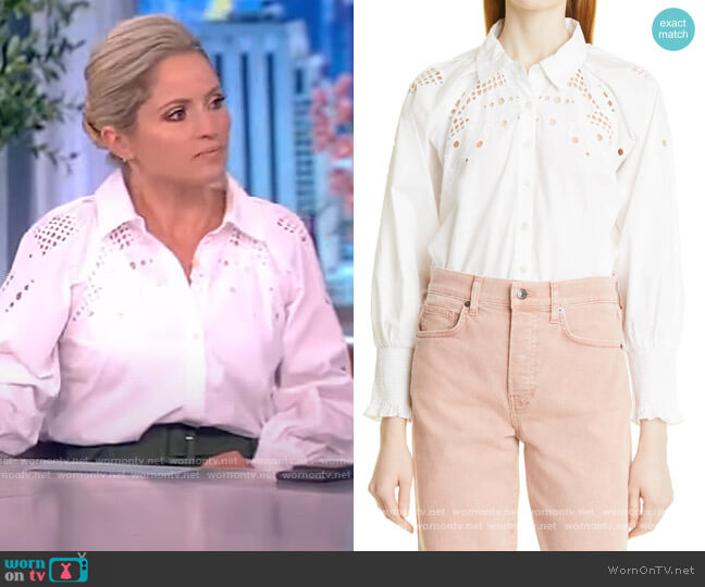 Veronica Beard Lilah Blouse worn by Sara Haines on The View