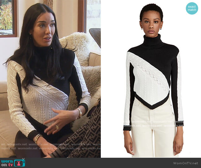 Victor Glemaud Cable Sweater worn by Noella Bergener on The Real Housewives of Orange County