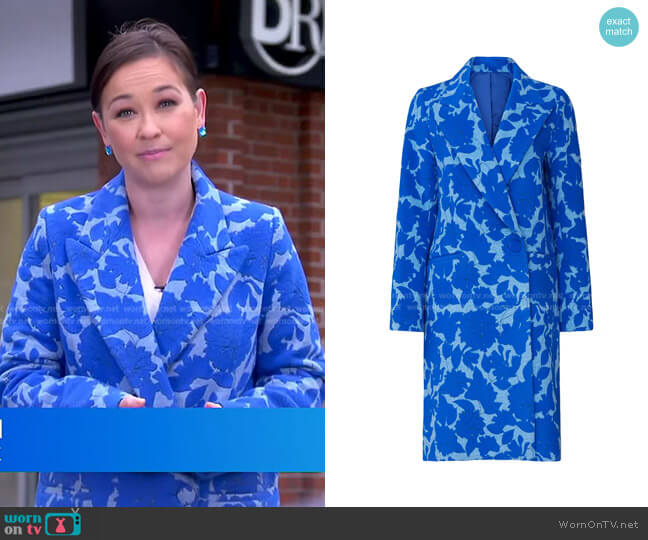 Victoria Victoria Beckham Floral Coat worn by Eva Pilgrim on Good Morning America