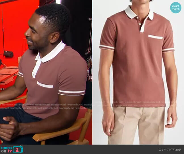 Club Monaco Welt Pocket Polo worn by Justin Sylvester on E! News