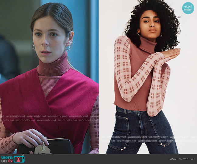 Zara Combination Knit Sweater worn by Cayetana Grajera Pando (Georgina Amoros) on Elite